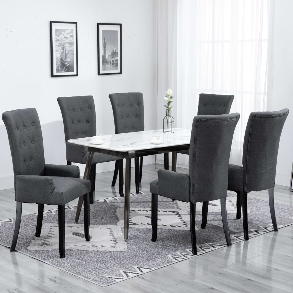 Dining Chairs With Armrests 4 Pcs Fabric