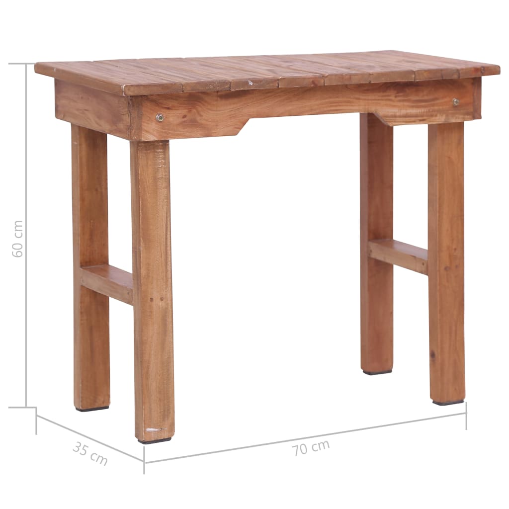 End Table 27.6&quot;X13.8&quot;X23.6&quot; Solid Mahogany Wood