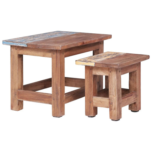 Nesting Tables 2 Pcs Solid Mahogany Wood