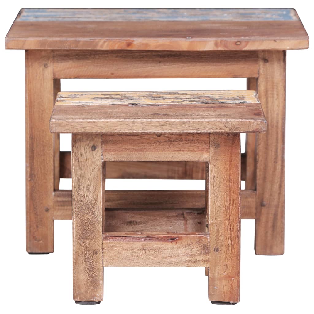 Nesting Tables 2 Pcs Solid Mahogany Wood