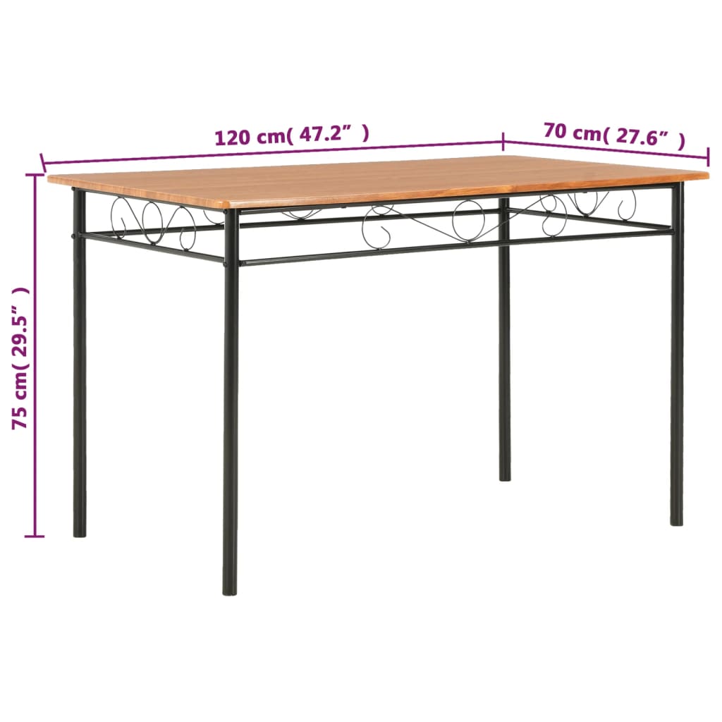 Dining Table Brown 47.2&quot;X27.6&quot;X29.5&quot; Mdf