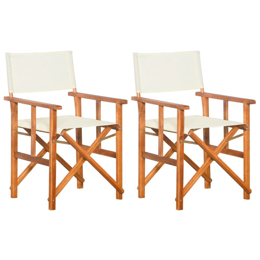 Director's Chairs 2 Pcs Solid Acacia Wood