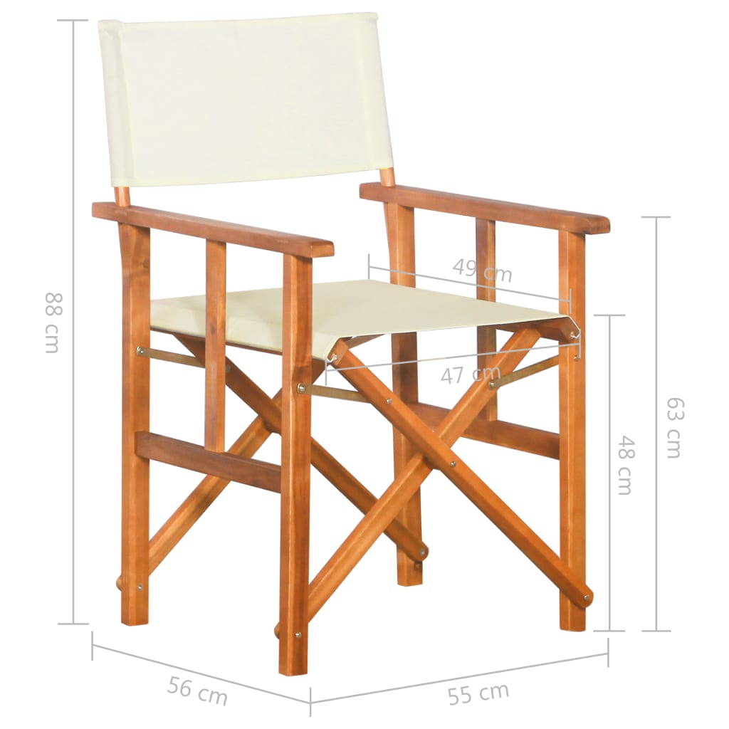 Director's Chairs 2 Pcs Solid Acacia Wood