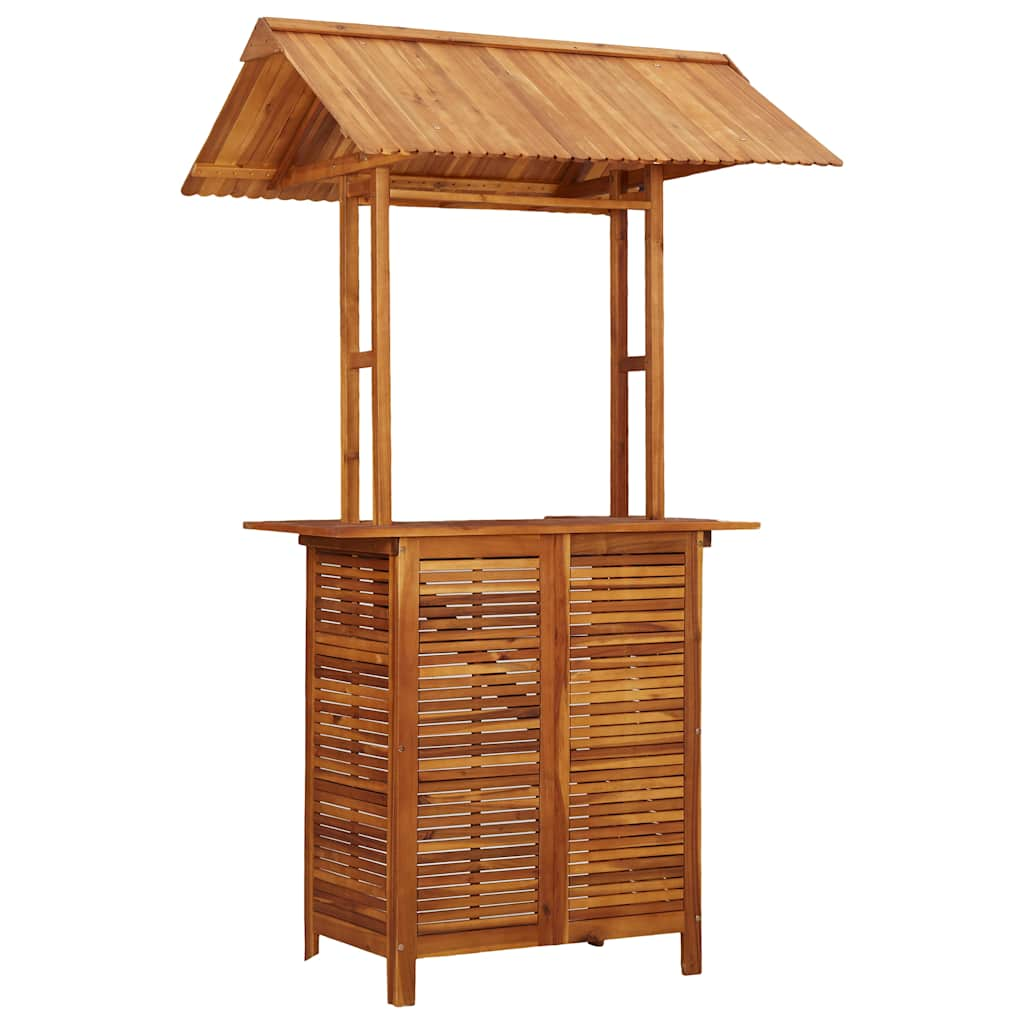 Patio Bar Table With Rooftop 44.5&quot;X41.7&quot;X85.4&quot; Solid Wood Acacia