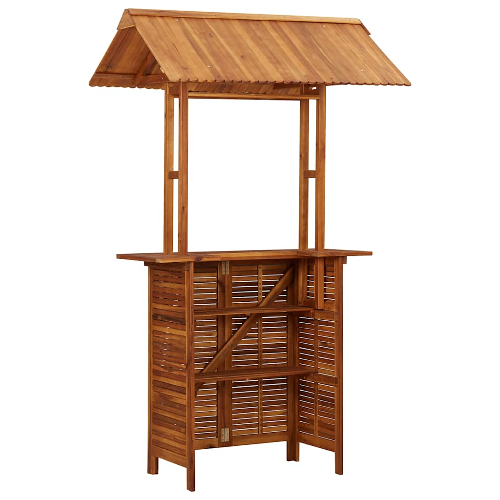 Patio Bar Table With Rooftop 44.5&quot;X41.7&quot;X85.4&quot; Solid Wood Acacia