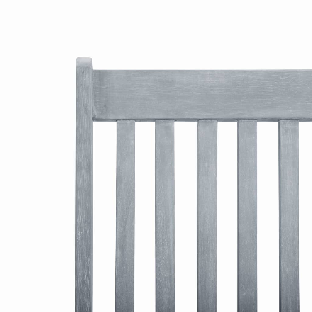 Patio Deck Chair With Footrest Gray Wash Solid Acacia Wood