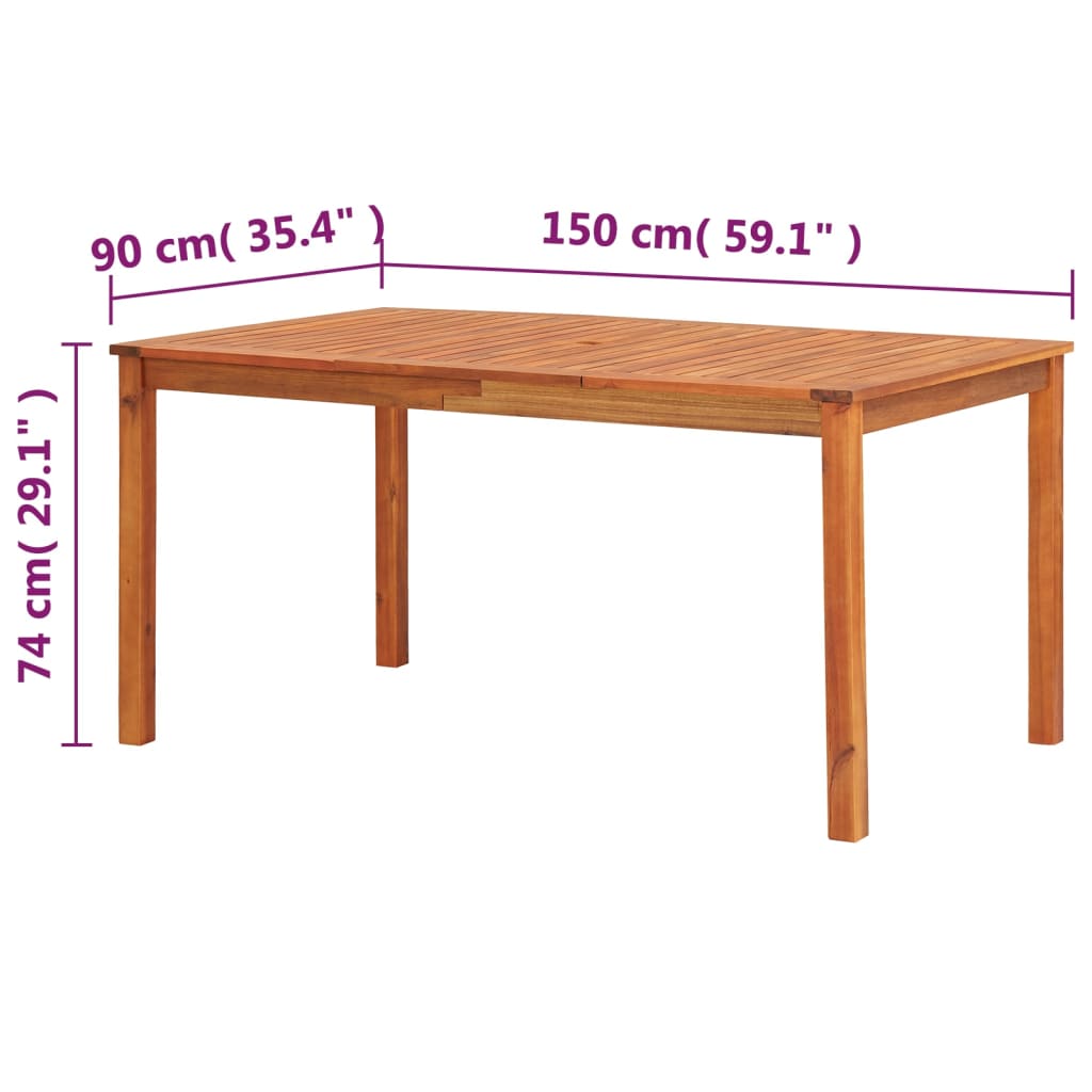 Patio Table 59&quot;X35.4&quot;X29.1&quot; Solid Acacia Wood