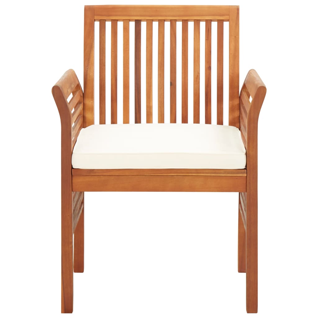 Patio Dining Chair With Cushion Solid Acacia Wood