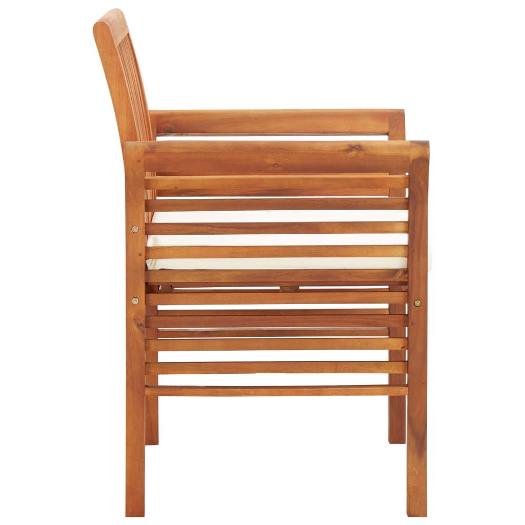 Patio Dining Chair With Cushion Solid Acacia Wood