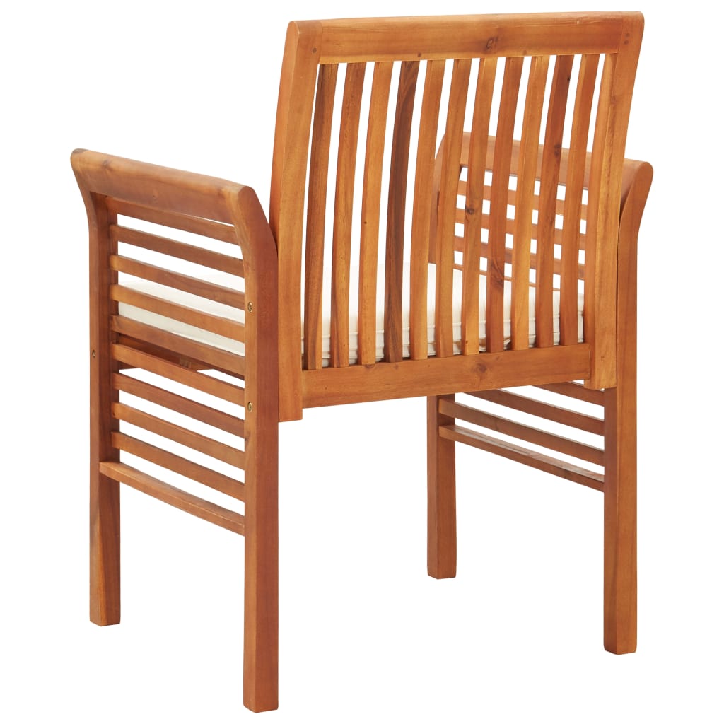 Patio Dining Chair With Cushion Solid Acacia Wood