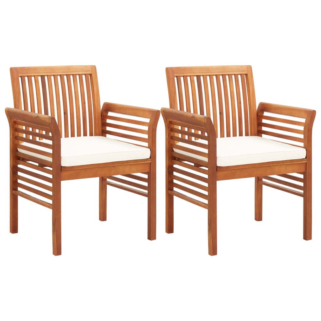 Patio Dining Chair With Cushion Solid Acacia Wood