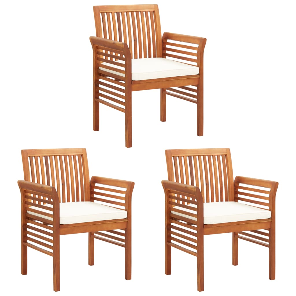 Patio Dining Chair With Cushion Solid Acacia Wood