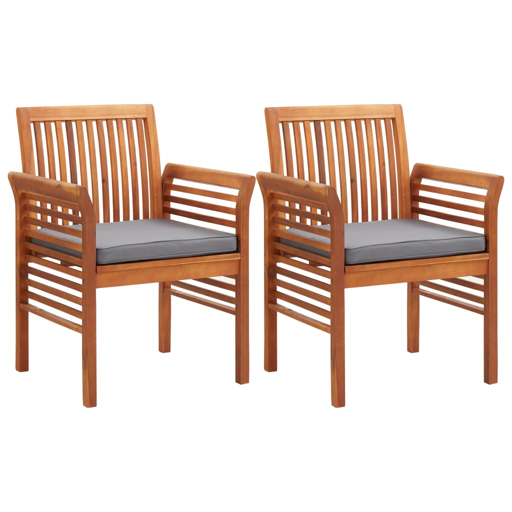 Patio Dining Chair With Cushion Solid Acacia Wood