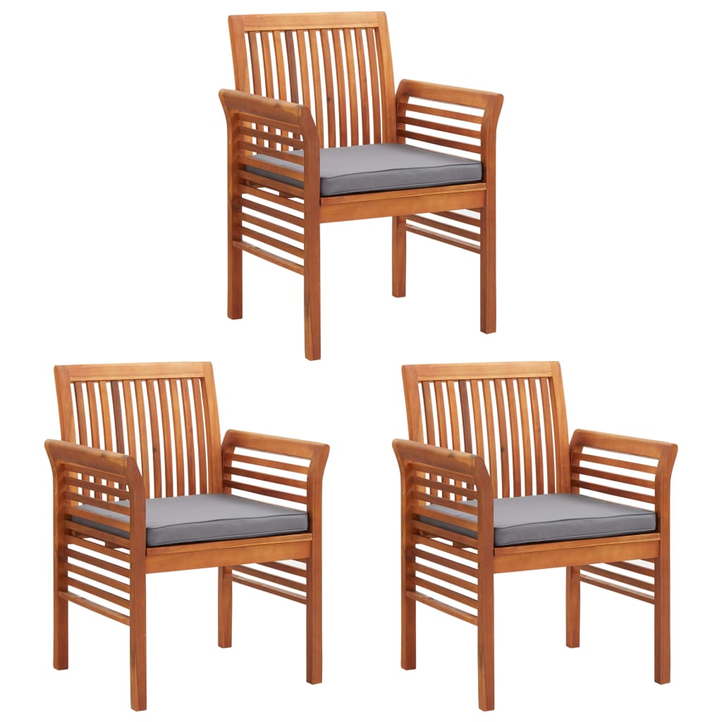 Patio Dining Chair With Cushion Solid Acacia Wood