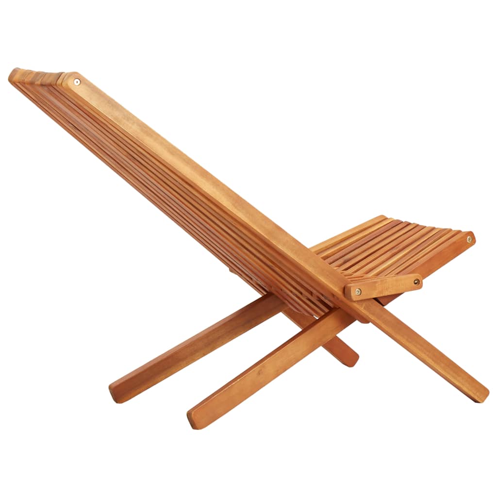 Folding Patio Lounge Chair Solid Acacia Wood