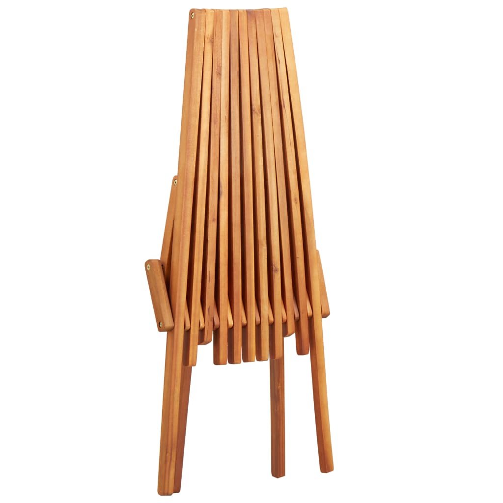 Folding Patio Lounge Chair Solid Acacia Wood