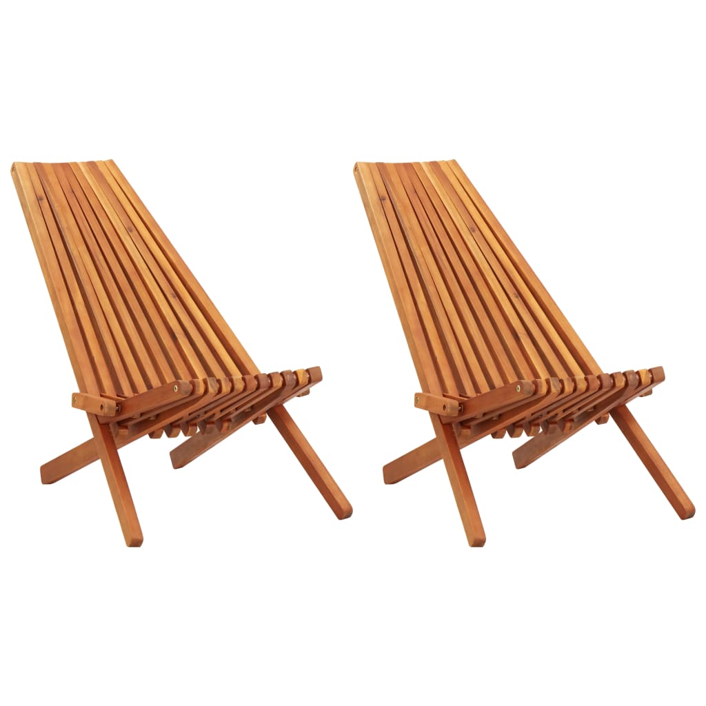 Folding Patio Lounge Chair Solid Acacia Wood