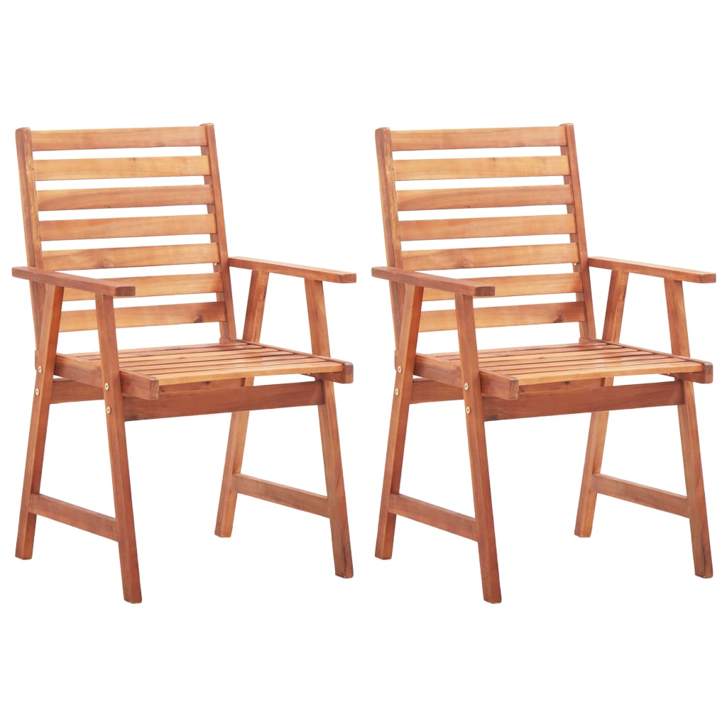 Patio Dining Chairs 2 Pcs Solid Acacia Wood