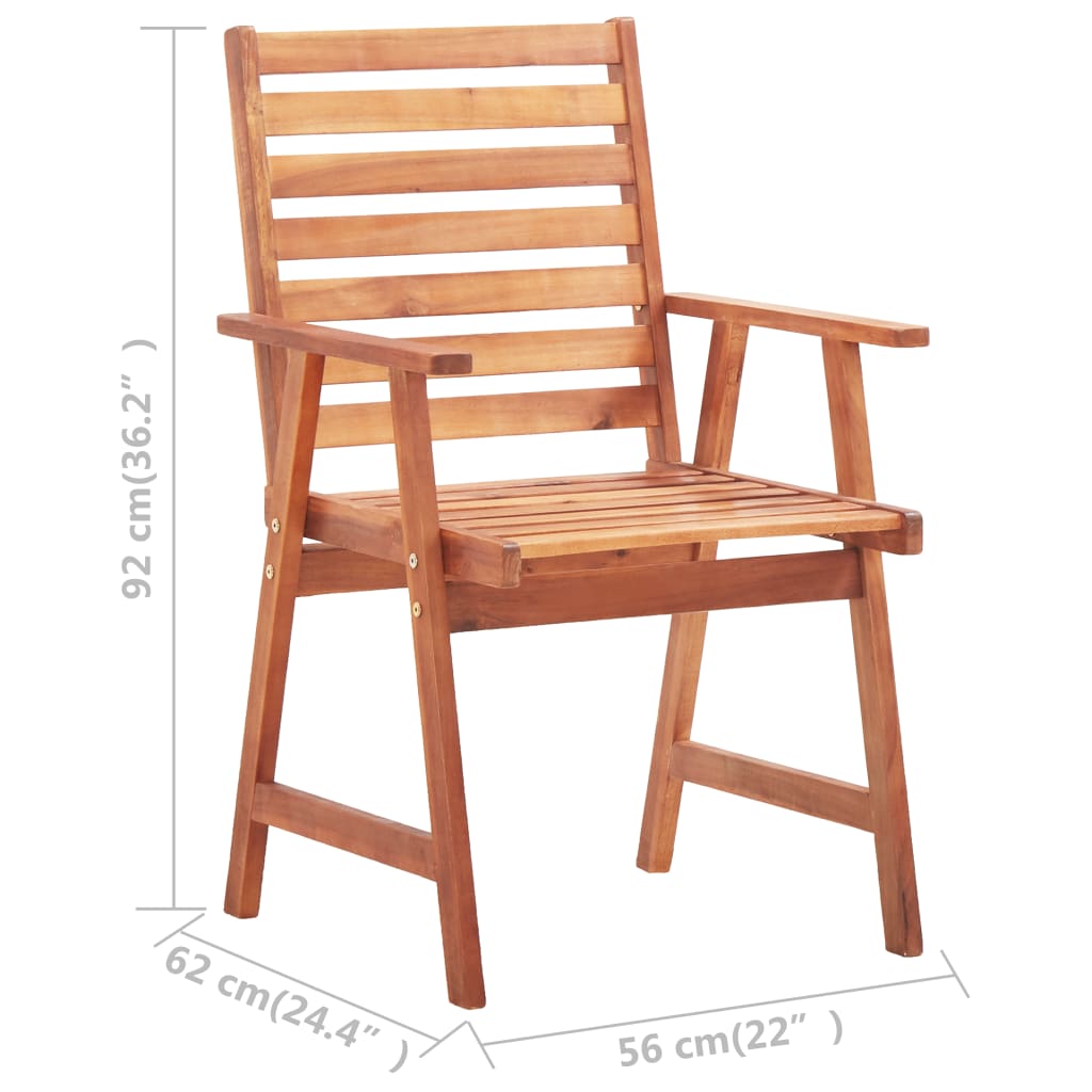 Patio Dining Chairs 2 Pcs Solid Acacia Wood