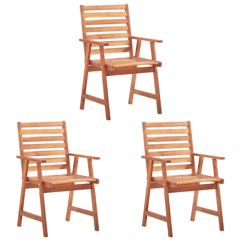 Patio Dining Chairs 2 Pcs Solid Acacia Wood