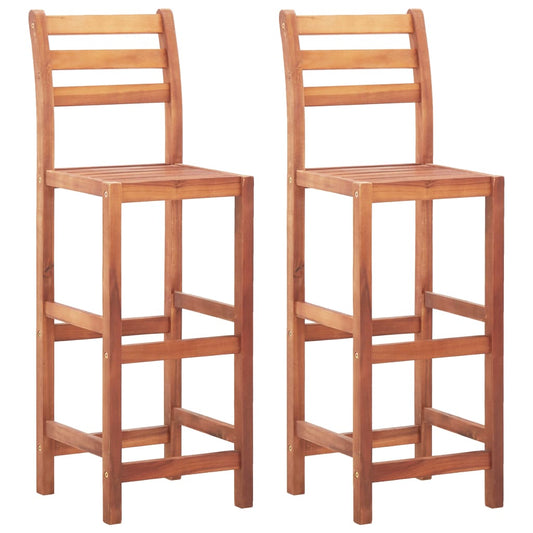 Bar Stools 2 Pcs Solid Acacia Wood