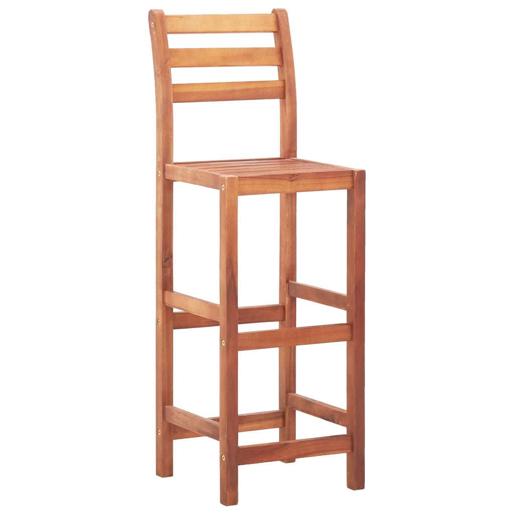 Bar Stools 2 Pcs Solid Acacia Wood