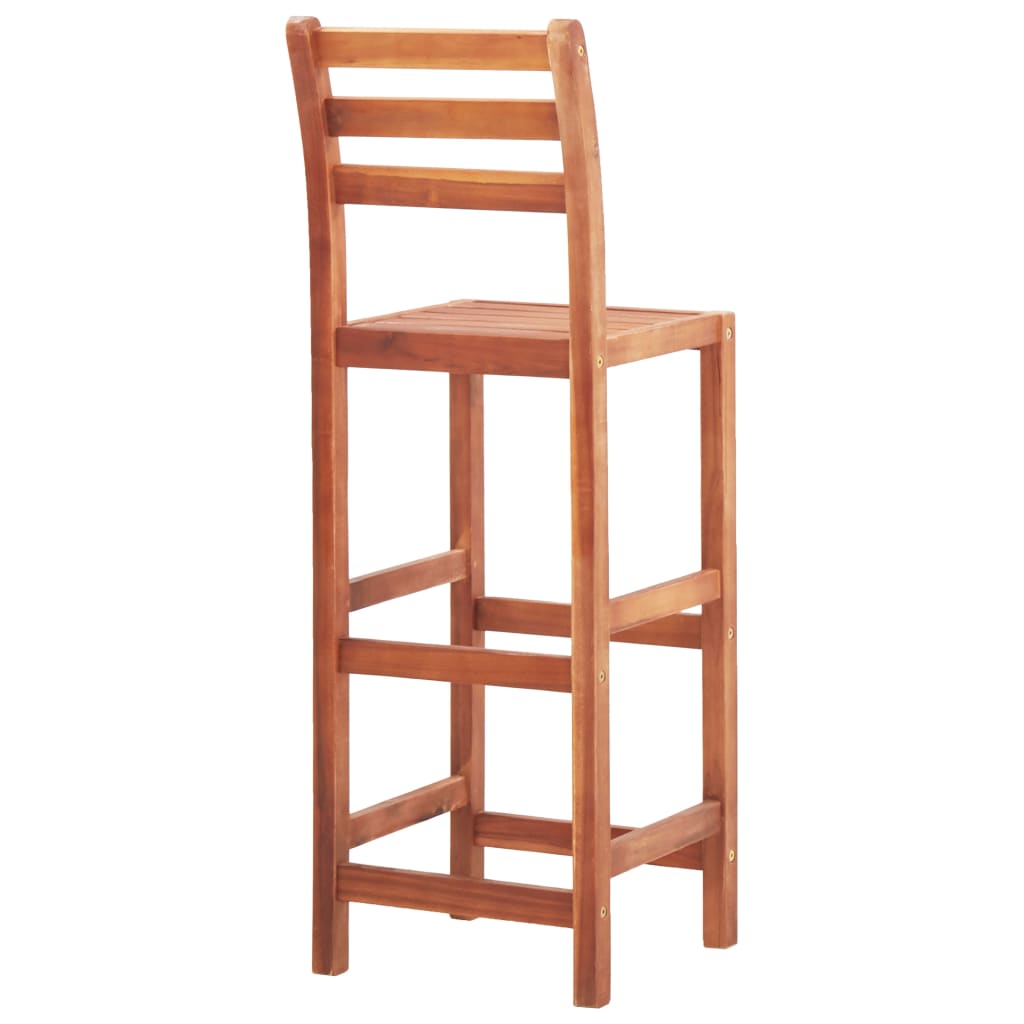 Bar Stools 2 Pcs Solid Acacia Wood