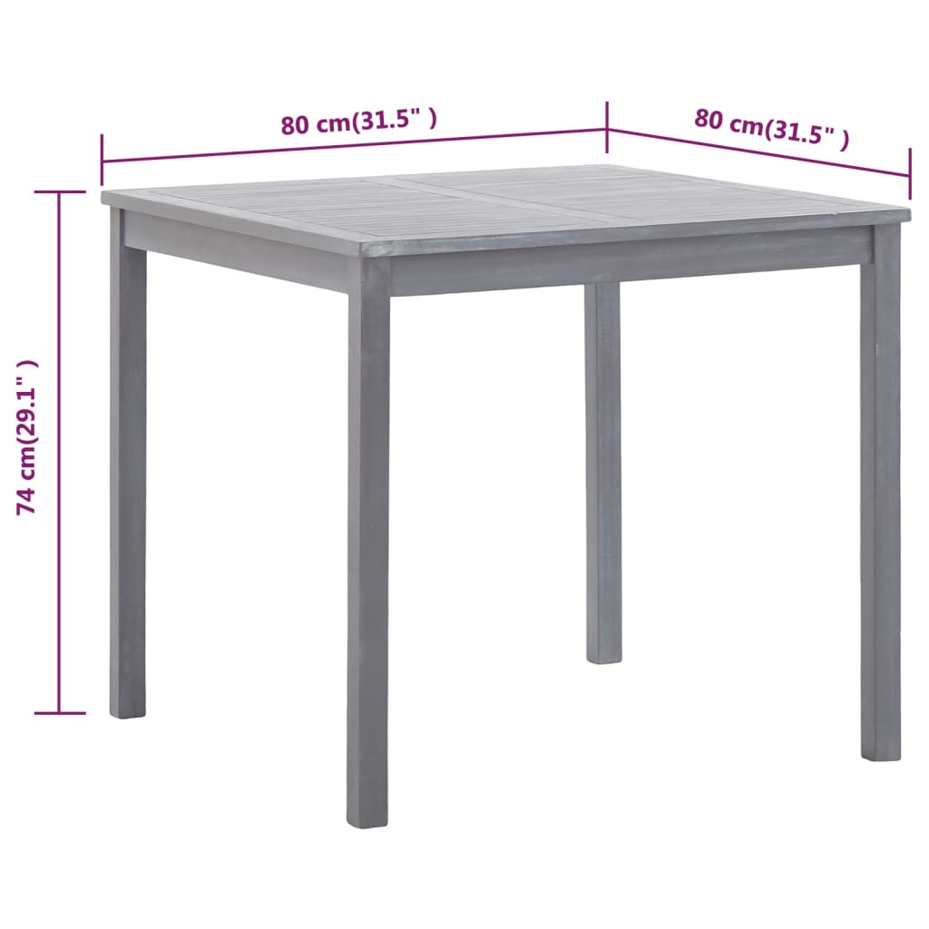 Patio Table 31.5&quot;X31.5&quot;X29.1&quot; Solid Acacia Wood