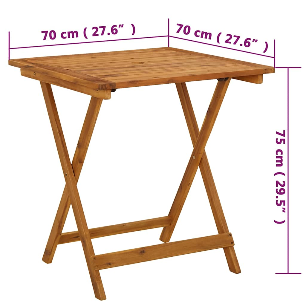 Folding Patio Table Solid Acacia Wood