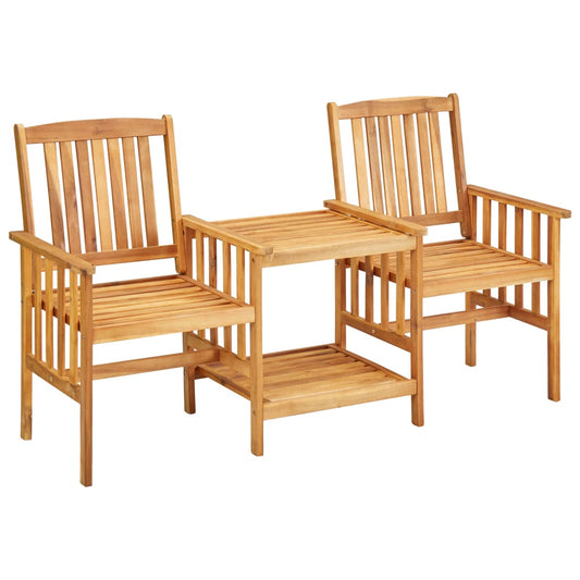 Patio Chairs With Tea Table 62.6&quot;X24&quot;X36.2&quot; Solid Acacia Wood