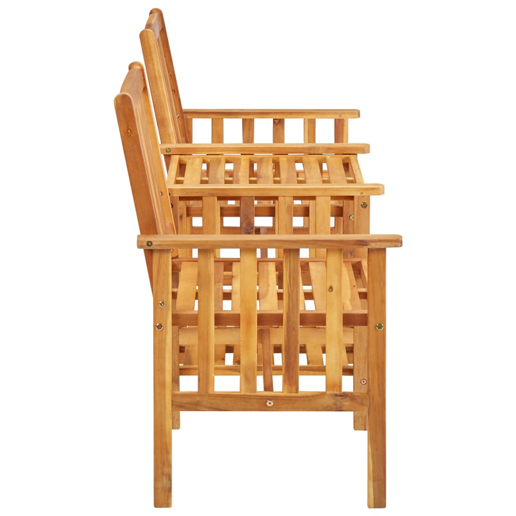 Patio Chairs With Tea Table 62.6&quot;X24&quot;X36.2&quot; Solid Acacia Wood