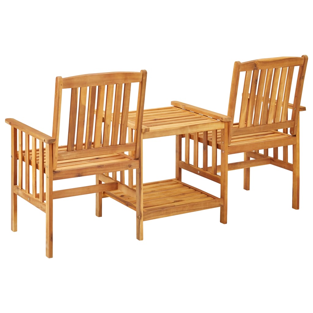 Patio Chairs With Tea Table 62.6&quot;X24&quot;X36.2&quot; Solid Acacia Wood