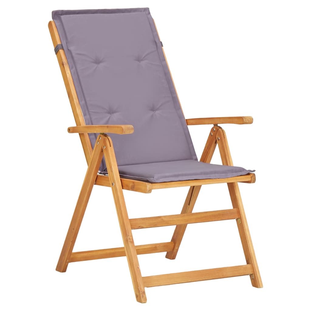 Reclining Patio Chairs 2 Pcs Brown Solid Acacia Wood