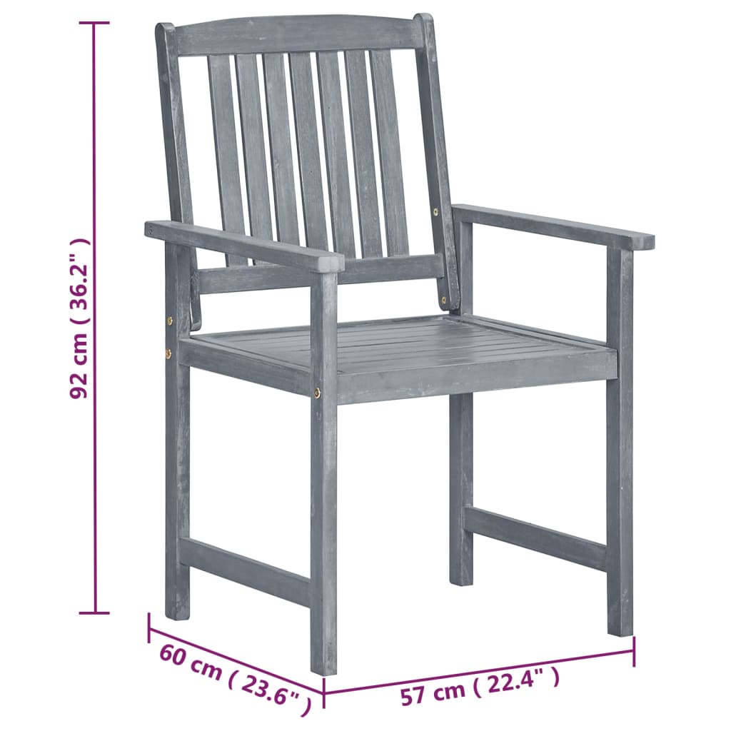 Patio Chairs 2 Pcs Solid Acacia Wood