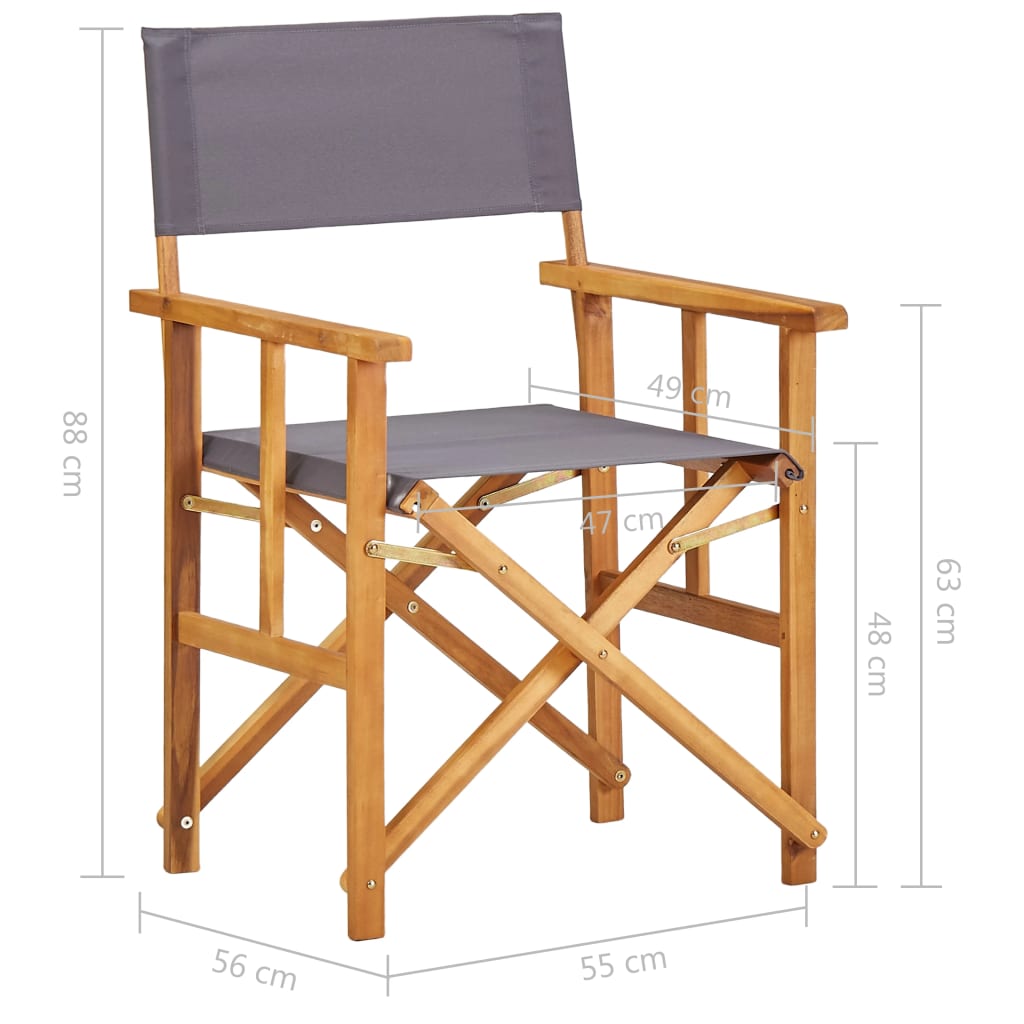 Director's Chairs 2 Pcs Solid Acacia Wood