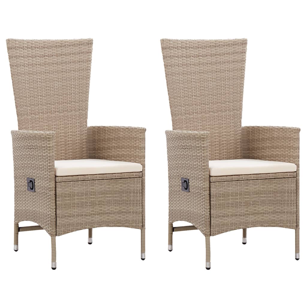 Patio Chairs 2 Pcs With Cushions Poly Rattan