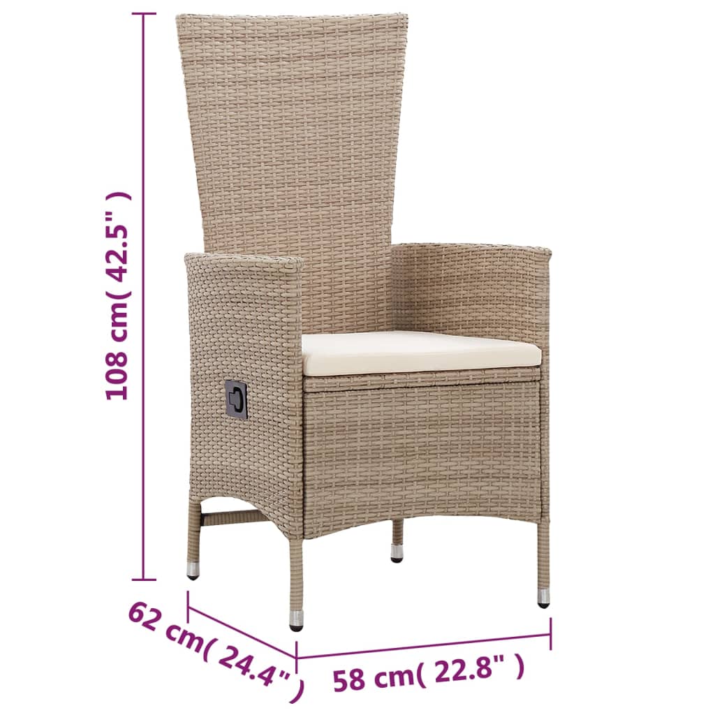 Patio Chairs 2 Pcs With Cushions Poly Rattan