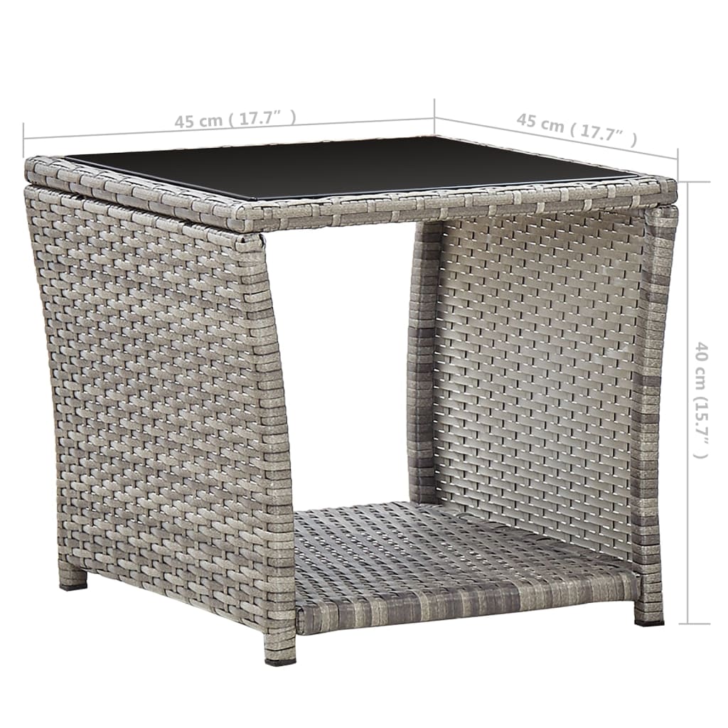 Coffee Table 17.7&quot;X17.7&quot;X15.7&quot; Poly Rattan And