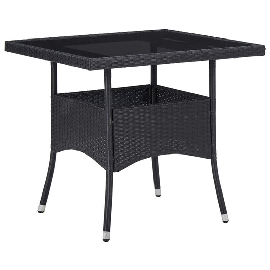 Patio Dining Table Poly Rattan And Glass