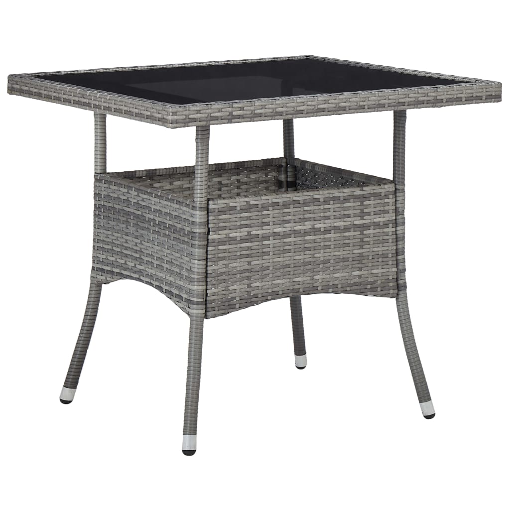 Patio Dining Table Poly Rattan And Glass