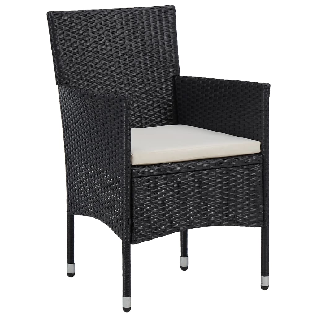 Patio Dining Chairs 2Pcs Poly Rattan