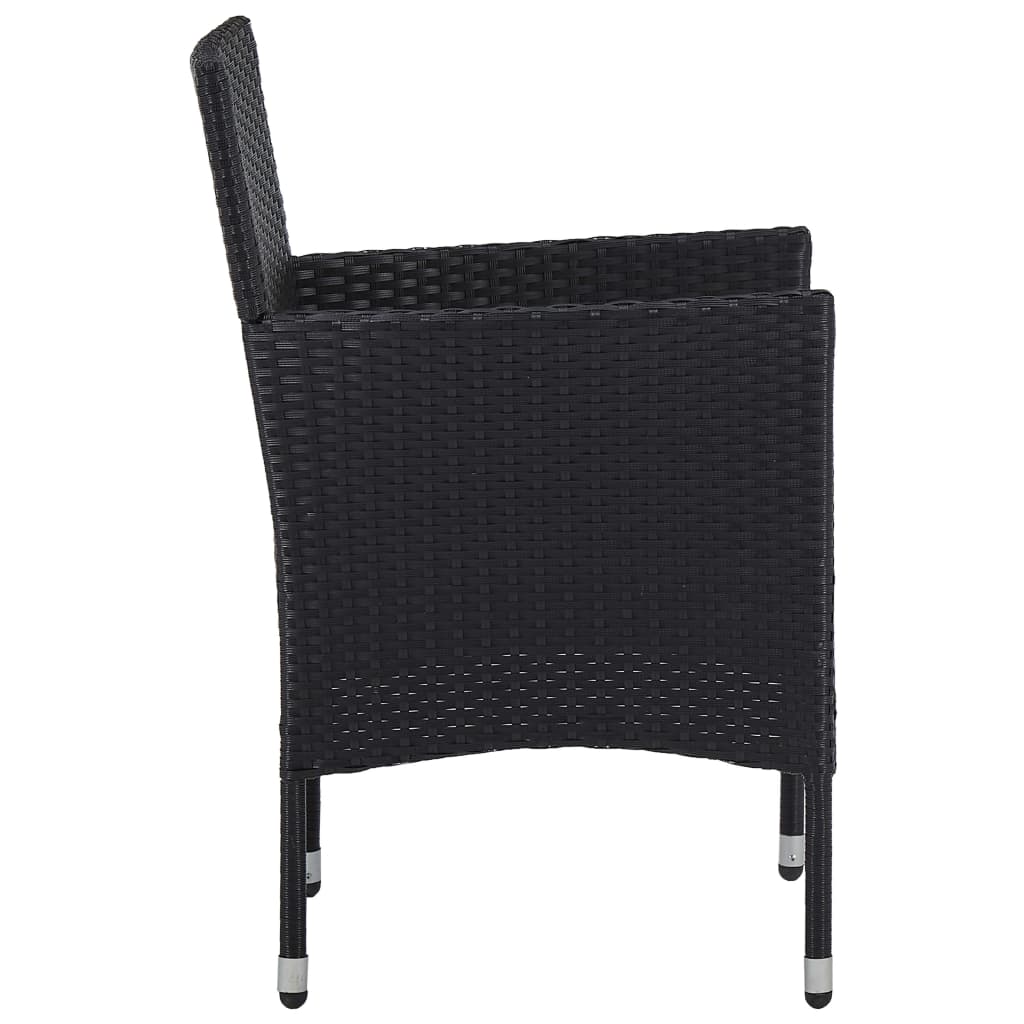 Patio Dining Chairs 2Pcs Poly Rattan