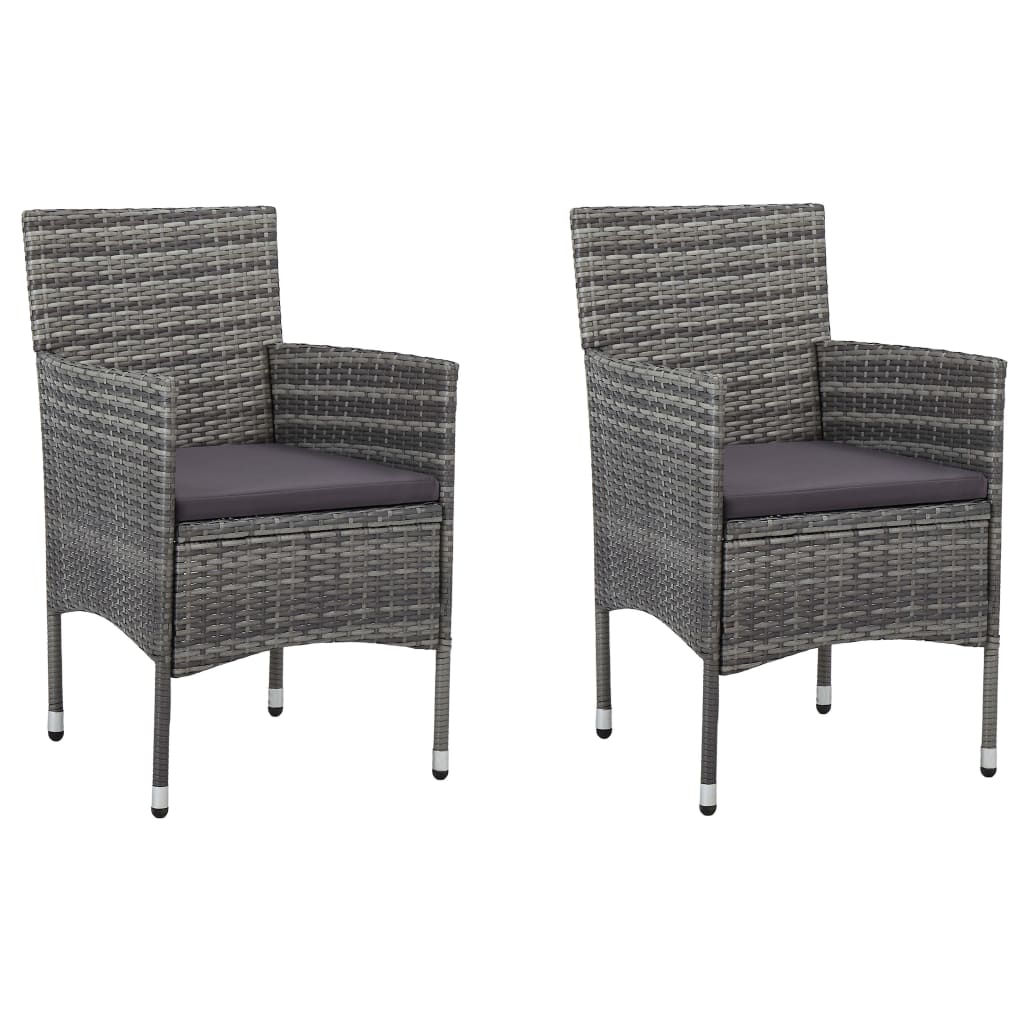 Patio Dining Chairs 2Pcs Poly Rattan