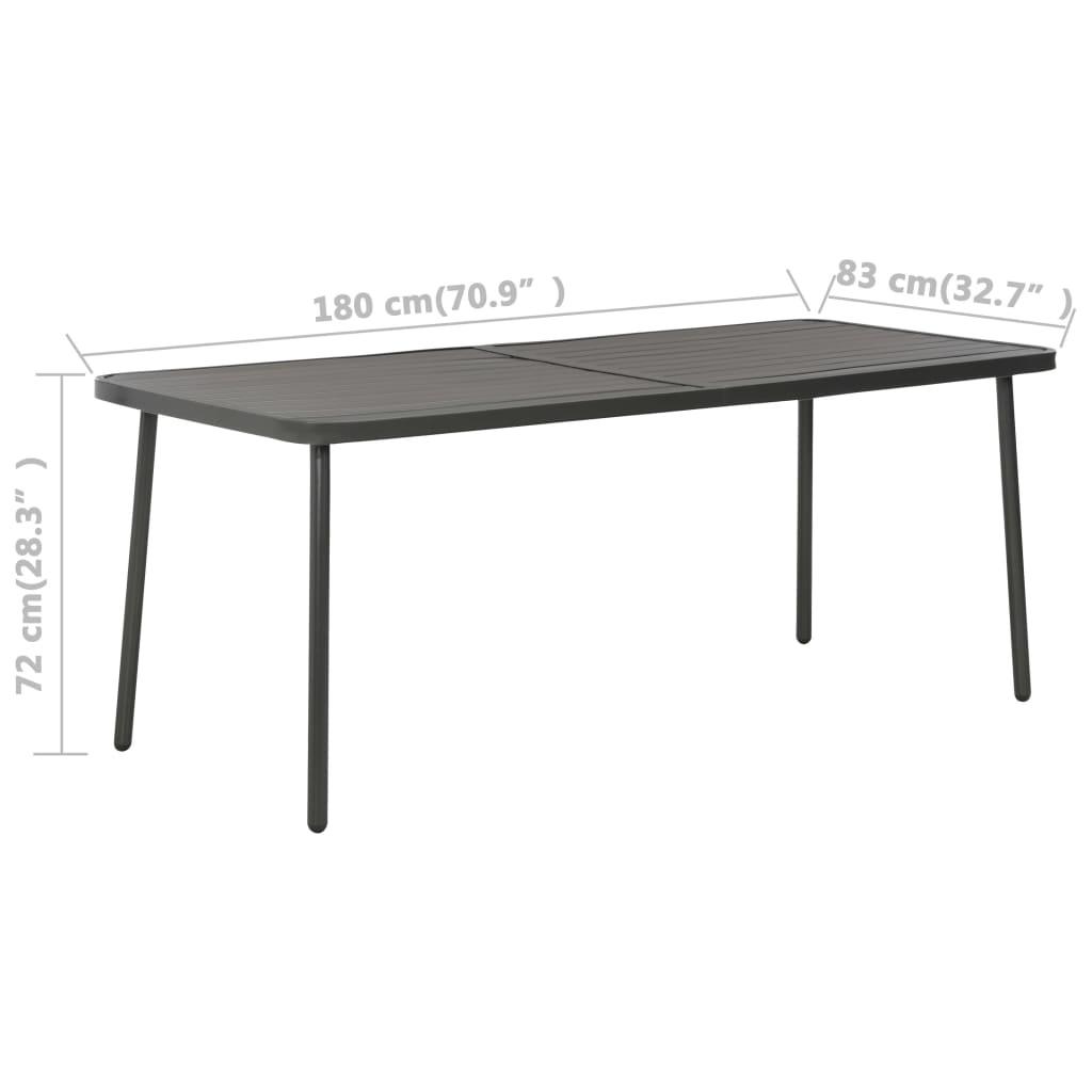 Patio Table Dark Gray 70.9&quot;X32.7&quot;X28.3&quot; Steel