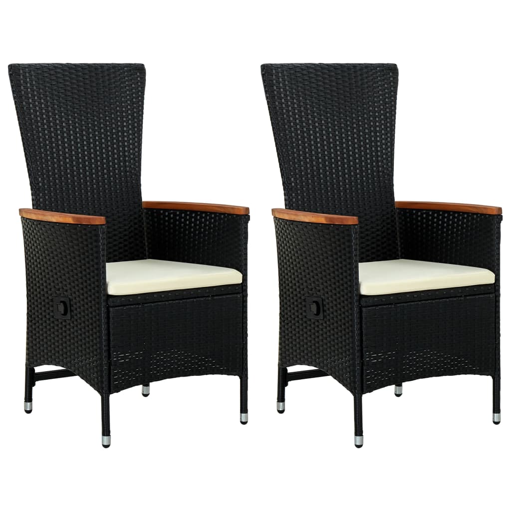 Patio Chairs 2 Pcs With Cushions Poly Rattan