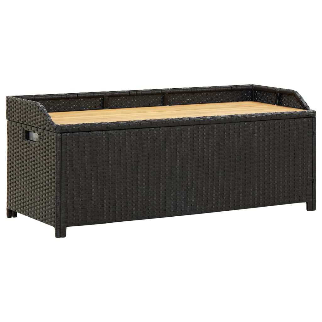 Storage Bench Poly Rattan And Acacia Wood