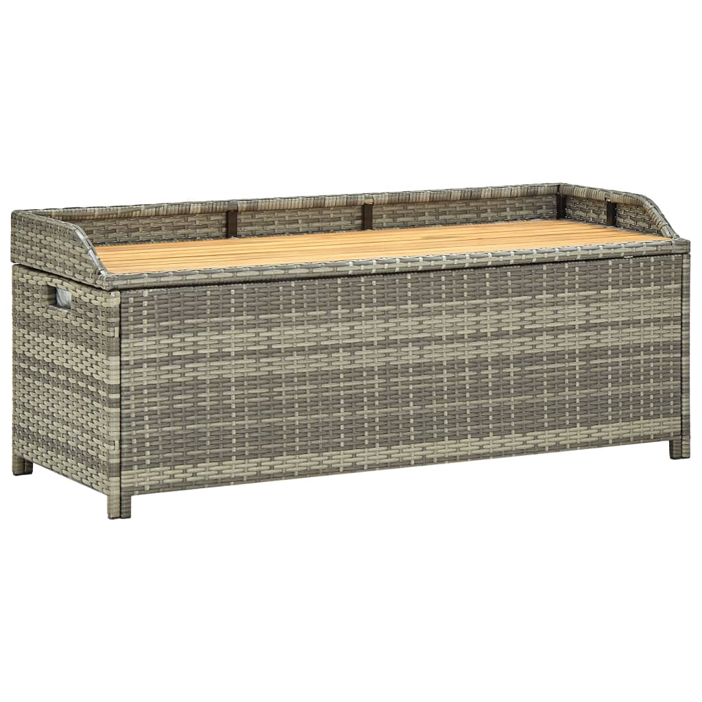 Storage Bench Poly Rattan And Acacia Wood