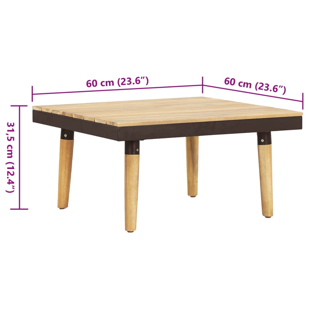 8-Seater Patio Lounge Set With Cushions Solid Acacia Wood