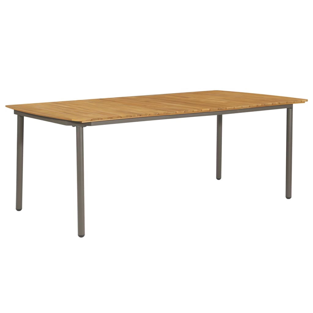 Patio Table 78.7&quot;X39.4&quot;X28.3&quot; Solid Acacia Wood And Steel