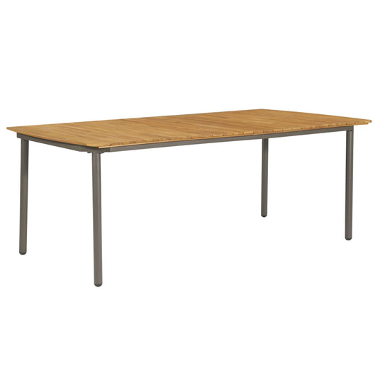 Patio Table 78.7&quot;X39.4&quot;X28.3&quot; Solid Acacia Wood And Steel